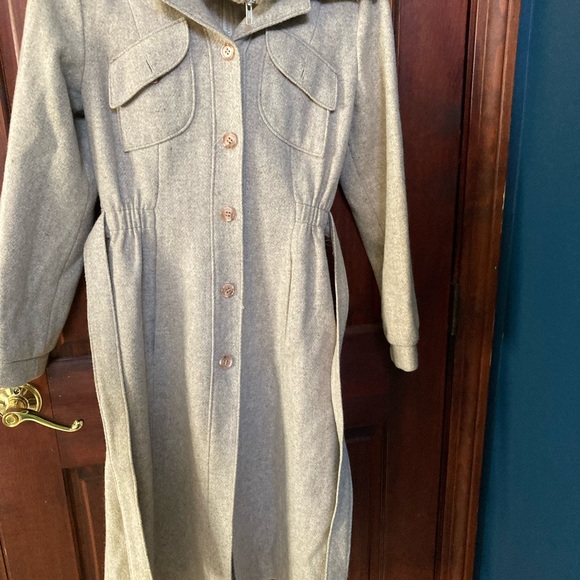 1980s pure wool vintage size 9 made in USA full length coat - Picture 2 of 16